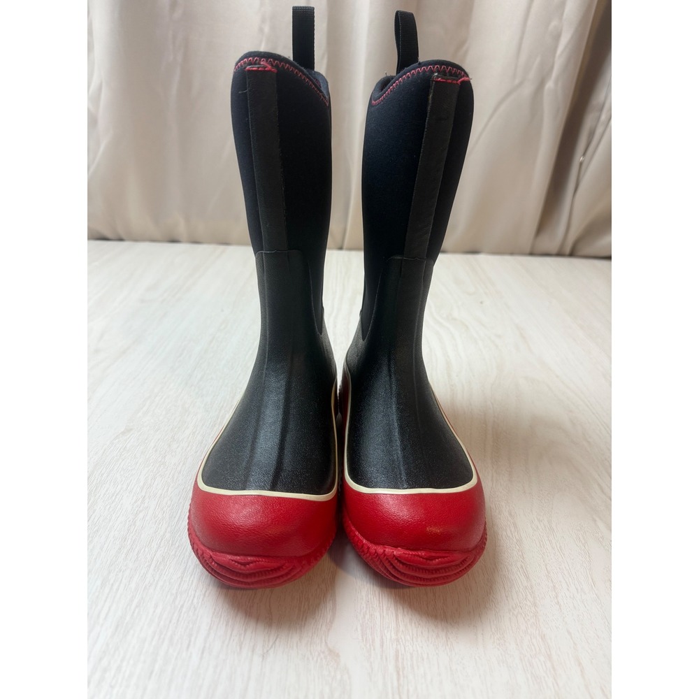 Muck Boots Kids Black Red Waterproof Rain Snow Boots Size 3 Little Boy